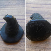 G4431  ONE (1) Carved Black Obsidian Witches Hat