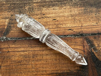 G5222  Beautiful Carved Clear Quartz Wand