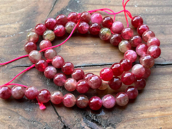 B5244  ONE (1) FULL Strand of Watermelon Tourmaline Gemstone Beads