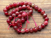 B5229  ONE (1) FULL Strand of Watermelon Tourmaline Jasper Gemstone Beads