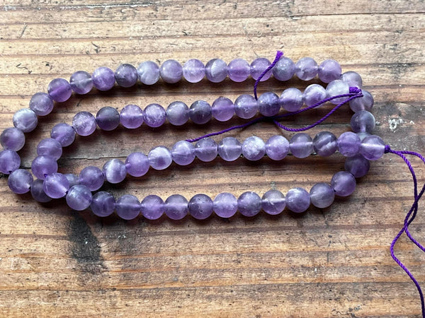 B5240  ONE (1) FULL Strand of Chevron Amethyst Gemstone Beads