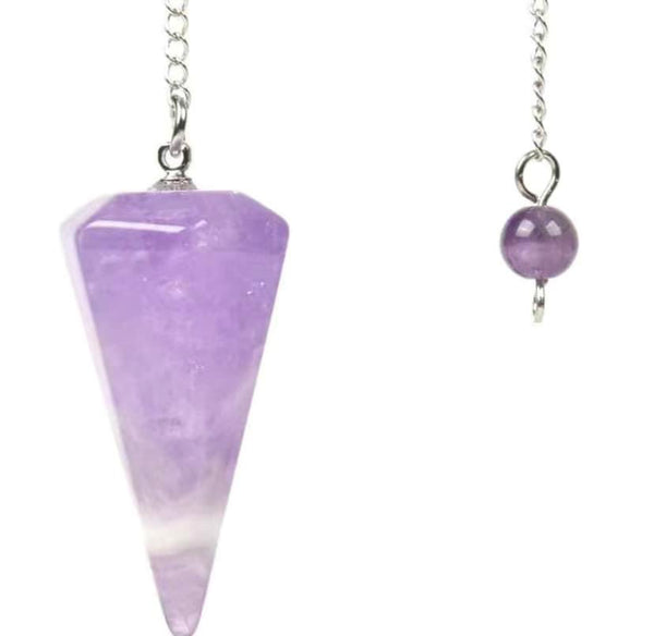 G4239  ONE (1) Carved Amethyst Pendulum