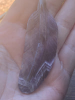 GEM5527  ONE (1) Carved Dream Amethyst Feather