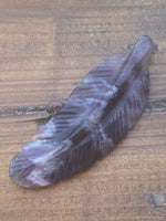 GEM5526  ONE (1) Carved Dream Amethyst Feather