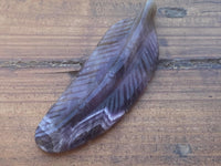 GEM5527  ONE (1) Carved Dream Amethyst Feather