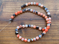 B9119  ONE (1) FULL Strand of Orange Agate Beads