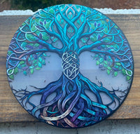 N1013  Stunning Painted Resin Tree of Life Hanging