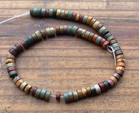 B9016  ONE (1) Half Strand of Red Creek Jasper Heishi Beads