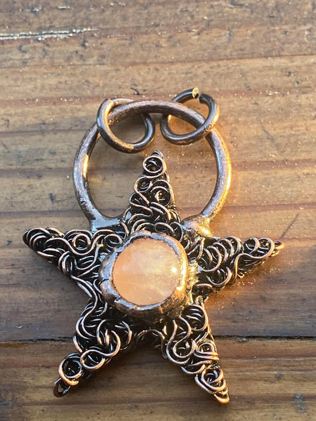 L1002  Hand Altered Boho Pendant -