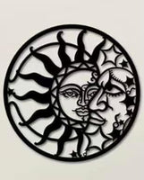 M1112  ONE (1) Tin Cutout Moon/Sun Wall Hanging