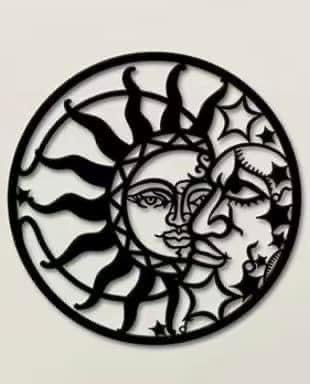 M1112  ONE (1) Tin Cutout Moon/Sun Wall Hanging