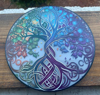 N1012  Stunning Painted Resin Tree of Life Hanging