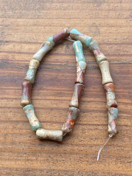 B9019  ONE (1) Half Strand of Aqua Terra Jasper Tube Beads