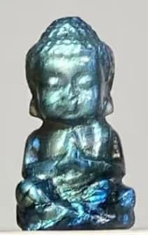 G1763  ONE (1) Small Carved Labradorite Buddha Figurine