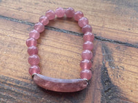 J6064  Beautiful Handmade Strawberry Quartz Stretch Bracelet