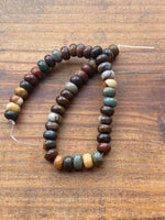 B9023  ONE (1) Half Strand of Red Creek Jasper Heishi Beads