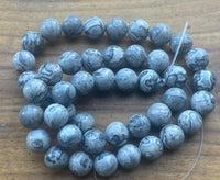 B9911  ONE (1) FULL Strand of Map Stone Jasper Beads