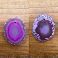 P6124  ONE (1) Sliced Agate Dyed Pendant “Pink”