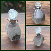 P4467  ONE (1) Fluorite Screw Top Gemstone Bottle Pendant