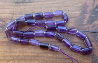 B8327  ONE (1) FULL Strand of Amethyst Cylinder Tube Beads