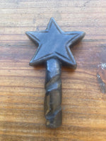 G3756  ONE (1) Carved Sheen Obsidian Star Wand