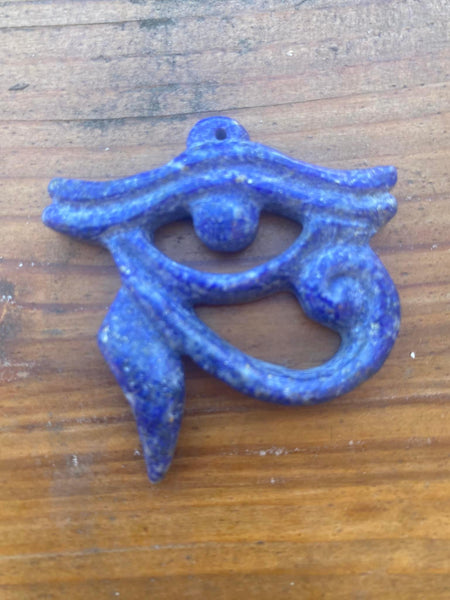 G3757  ONE (1) Carved Lapis Lazuli Eye of Horus Pendant