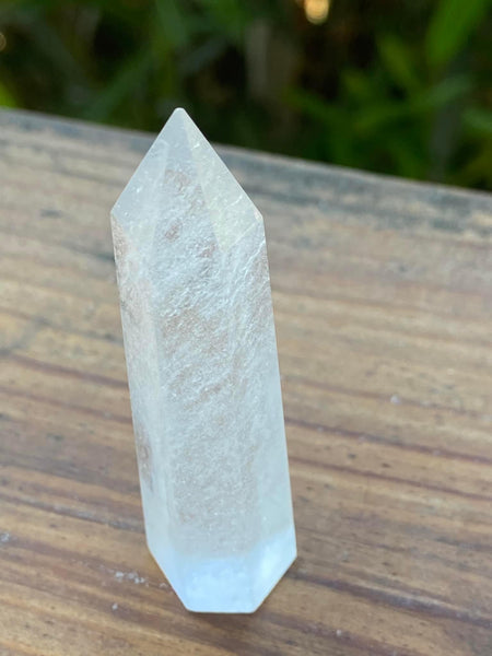 GEM9115  ONE (1) Carved Clear Quartz Polished Tower Point