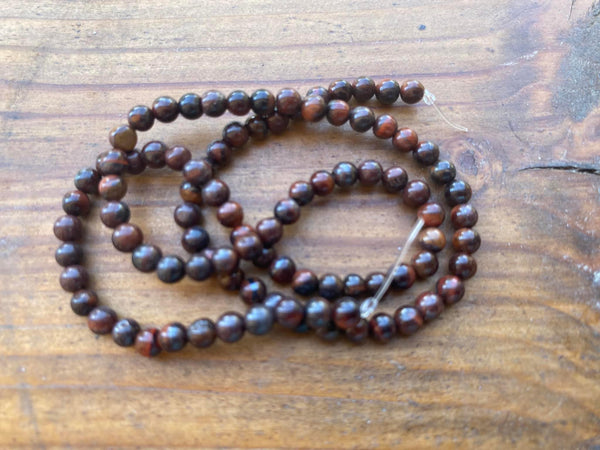 B7266  ONE (1) FULL Strand of Red Tigers Eye Gemstone Beads