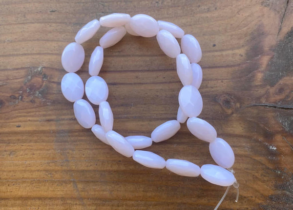 B4215  ONE (1) FULL Strand of Rose Quartz Crystal Oval Beads