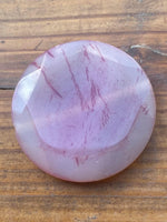 P3859  ONE (1) Dyed Agate Faceted Round Shaped Pendant “Lavender’s”