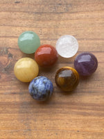 G1558  Set of SEVEN (7) Mini Sphere Carved Gemstones