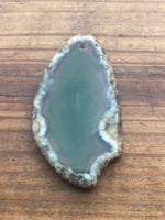 P6134  ONE (1) Sliced Agate Dyed Pendant “Teal”