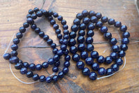 B7945  Set of TWO (2) Full Strands of Blue Goldstone Beads