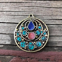 P1902   Alpaca Silver Gemstone Pendant