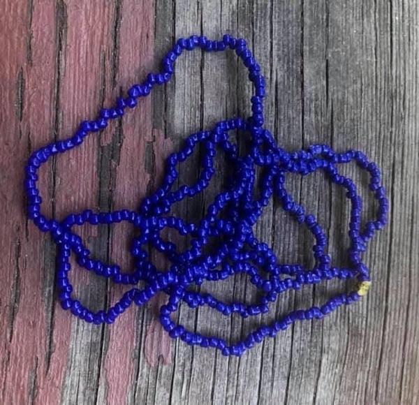 B2685  FULL Strand of Vintage Glass Seed Beads 36” Long “Cobalt” Circa 1970’s