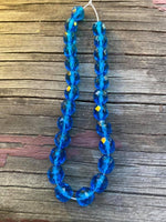 B3795  FULL Strand of Czech Glass Beads “Blue”