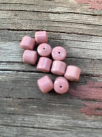 B4011  TEN (10) Vintage Japanese Glass Beads “Blush” Circa 60’s