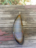 P1433  Druzy Sliced Agate Pendant “Browns”