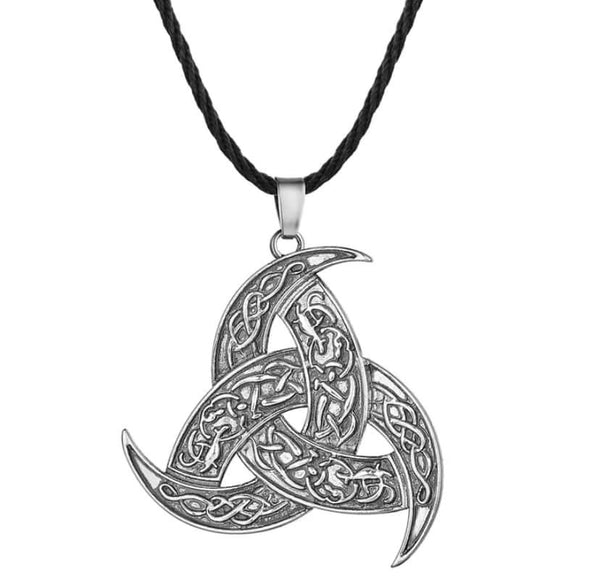 J1215  ONE (1) Stainless Steel Metal Triskelion with Celtic Design Pendant with 20” Inch Necklace