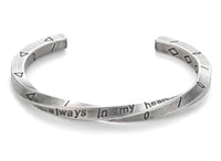 J2238  Stainless Steel Metal Bangle - Twisted Metal & Symbols