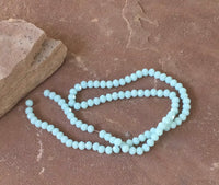 B3176   FULL Strand of Faceted Czech Glass Rondelle Glass Beads “Light Blue”