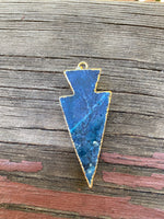 P1166   Electroplated Teal/Blue Druzy “Gold” Metal Pendant