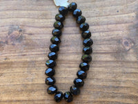 B6029  ONE (1) FULL Strand of Czech Glass Rondelle Beads “Black”