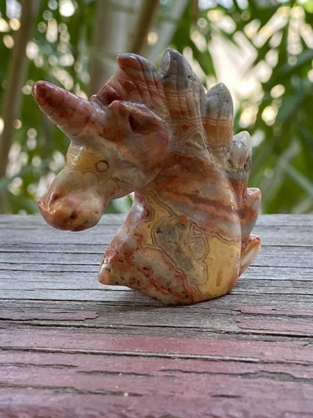 G2647  Carved Crazylace Agate Unicorn