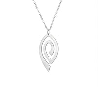 J0648   Silver Plated Metal Necklace “Swirly”