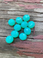 B3746  TEN (10) Faceted Czech Glass Beads “Teal”