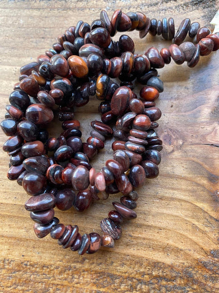 B5452  ONE (1) HUGE Strand of Vintage Red Tigers Eye Nugget Beads