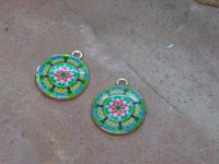 M0313  TWO (2) Silver Plated Metal Charms “Multi/Flower”