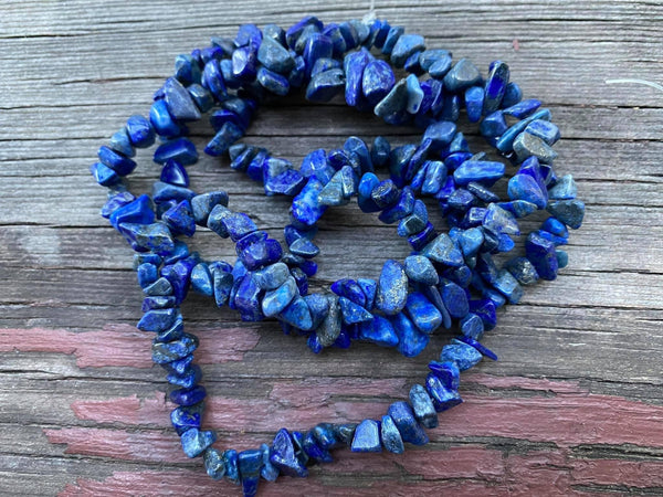 B4185  FULL Strand of Lapis Gemchip Beads