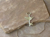 P1301  Silver Metal Steampunk Key Pendant w/ wings